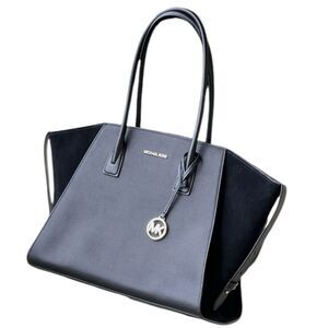 Avril Extra-Large Leather and Suede Tote Bag by Michaels Kors Black